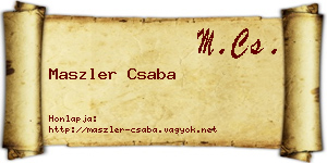 Maszler Csaba névjegykártya