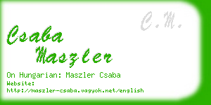 csaba maszler business card